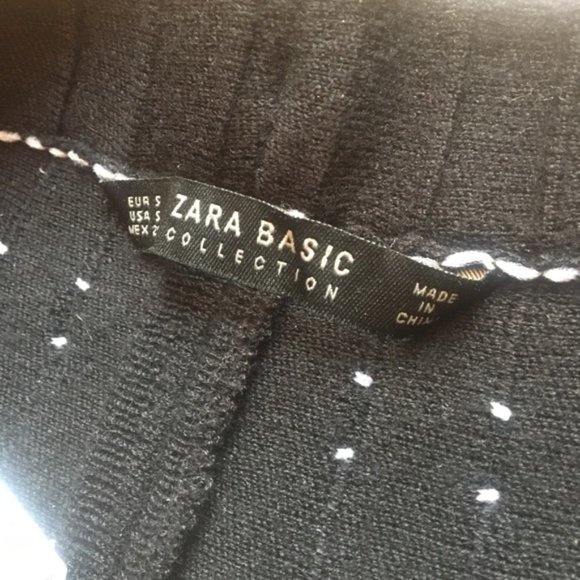 knit Zara circle black skirt with white detail S - Picture 3 of 4